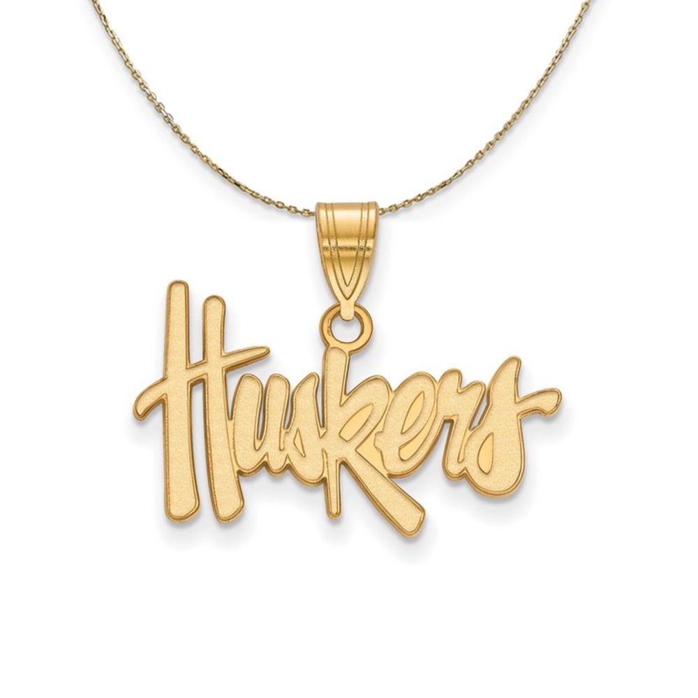 14k Yellow Gold U. of Nebraska Medium 'Huskers' Necklace - 20 Inch